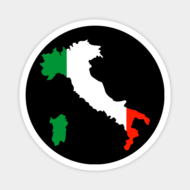 Italian Flag with map Magnet by Istanbul